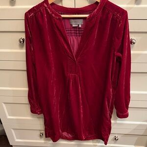Anthropologie Red Velvet Mini Dress